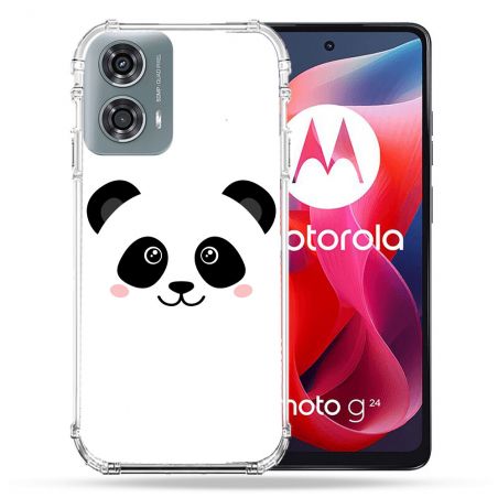 Coque Renforcée Pour Motorola G24 4G Animal Panda Blanc