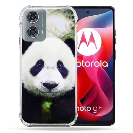 Coque Renforcée Pour Motorola G24 4G Animal Panda Color
