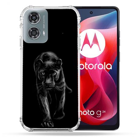 Coque Renforcée Pour Motorola G24 4G Animal Panthère Noire