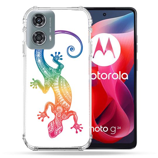 Coque Renforcée Pour Motorola G24 4G Animal Salamandre Color