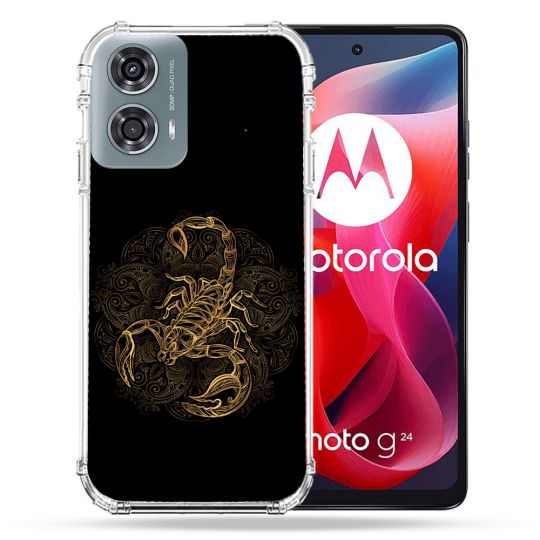 Coque Renforcée Pour Motorola G24 4G Animal Scorpion Fresque