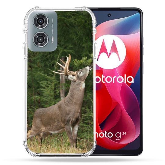 Coque Renforcée Pour Motorola G24 4G Chasse Cerf