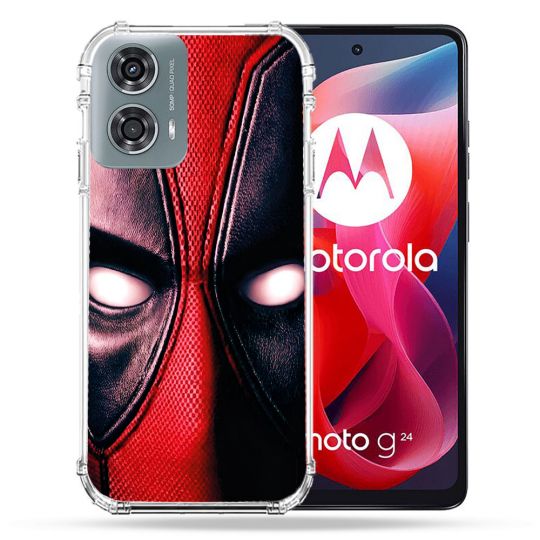 Coque Renforcée Pour Motorola G24 4G Deadpool Yeux