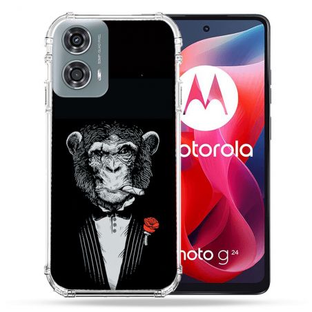 Coque Renforcée Pour Motorola G24 4G Decale Singe Mafia