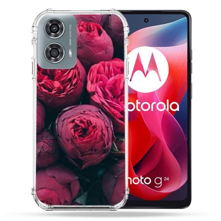 Coque Renforcée Pour Motorola G24 4G Fleur Pivoine