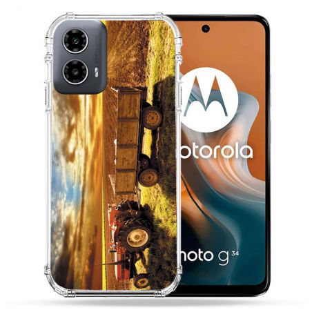 Coque Renforcée Pour Motorola G34 5G Agriculture Tracteur Color