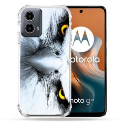 Coque Renforcée Pour Motorola G34 5G Animal Aigle Royal Blanc