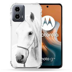 Coque Renforcée Pour Motorola G34 5G Animal Cheval Cristal