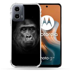 Coque Renforcée Pour Motorola G34 5G Animal Gorille Noir