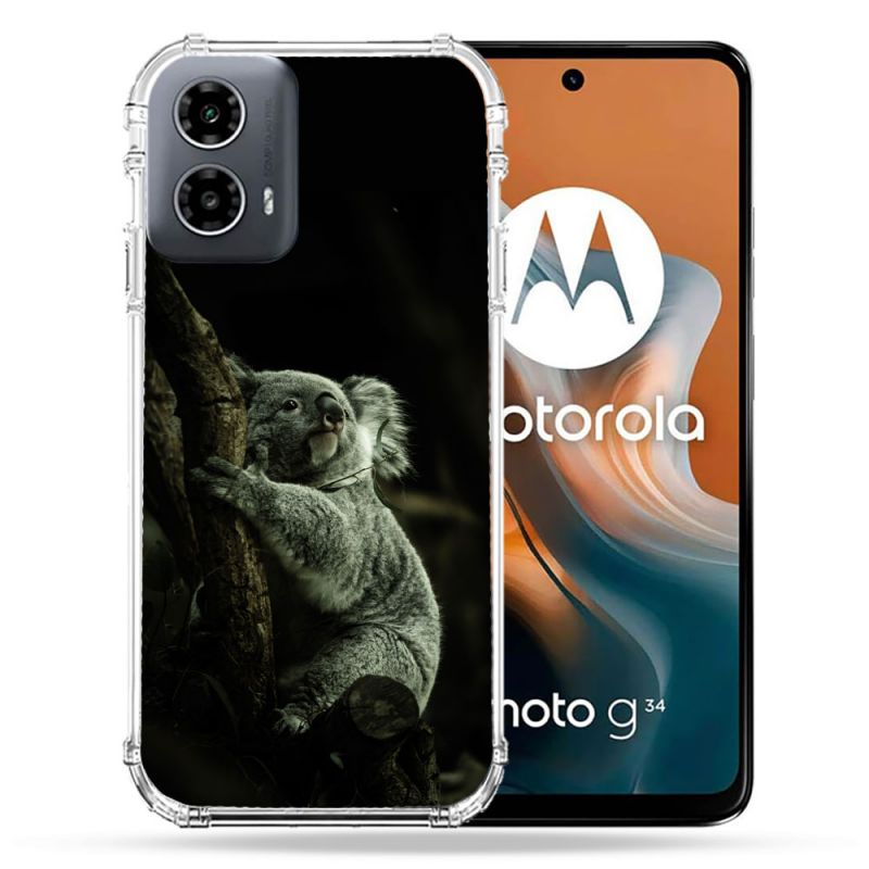 Coque Renforcée Pour Motorola G34 5G Animal Koala Noir