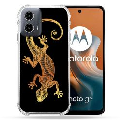 Coque Renforcée Pour Motorola G34 5G Animal Lezard Noir