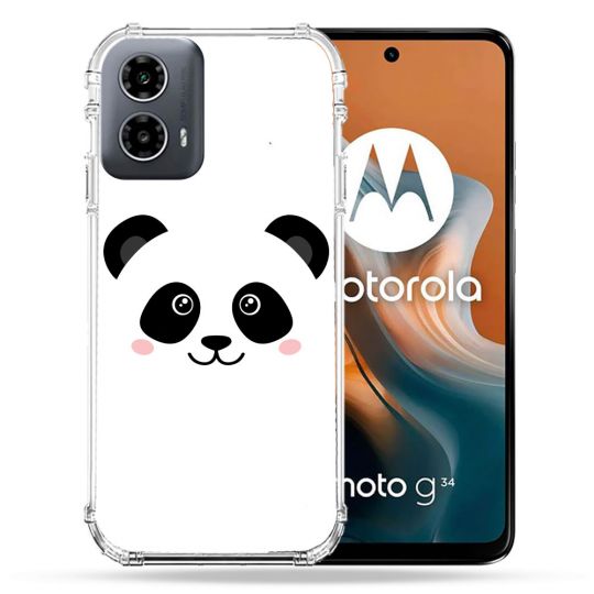 Coque Renforcée Pour Motorola G34 5G Animal Panda Blanc