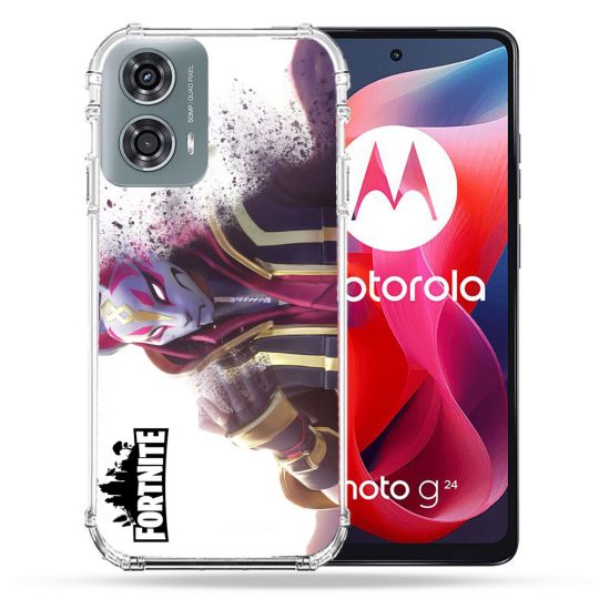 Coque Renforcée Pour Motorola G24 4G Fortnite Blanc
