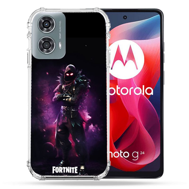 Coque Renforcée Pour Motorola G24 4G Fortnite Raven