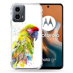 Coque Renforcée Pour Motorola G34 5G Animal Perroquet Jaune