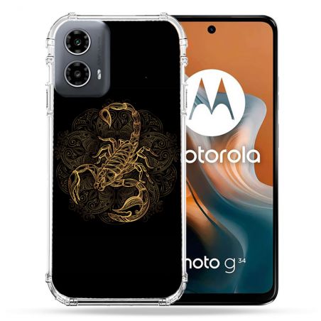 Coque Renforcée Pour Motorola G34 5G Animal Scorpion Fresque