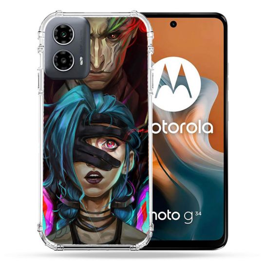 Coque Renforcée Pour Motorola G34 5G Arcane Jynx Bleu