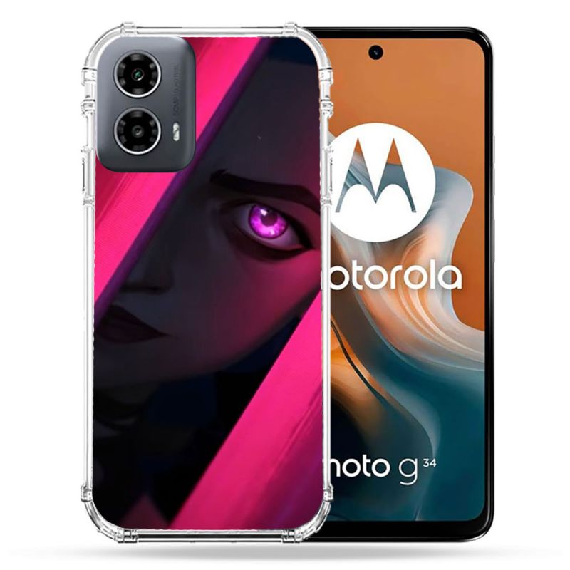 Coque Renforcée Pour Motorola G34 5G Arcane Jynx Rose