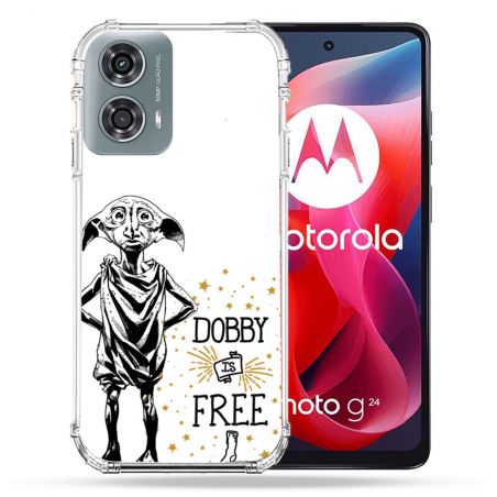 Coque Renforcée Pour Motorola G24 4G Harry Potter Dobby Free Blanc