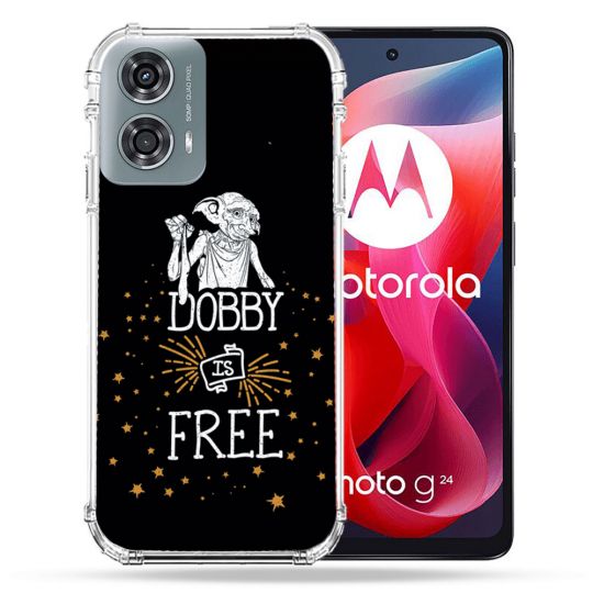 Coque Renforcée Pour Motorola G24 4G Harry Potter Dobby Free Noir