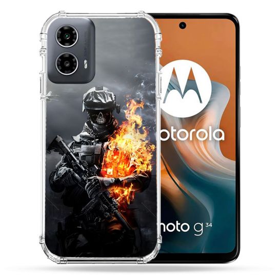 Coque Renforcée Pour Motorola G34 5G Call Of Duty Squelette
