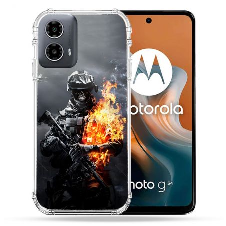 Coque Renforcée Pour Motorola G34 5G Call Of Duty Squelette