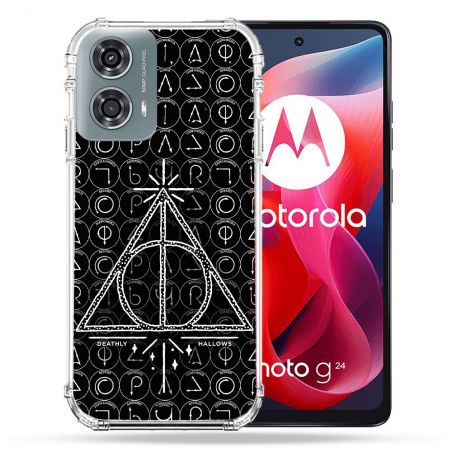 Coque Renforcée Pour Motorola G24 4G Harry Potter Hollows Triangle Noir