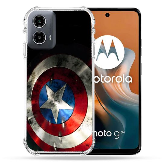 Coque Renforcée Pour Motorola G34 5G Captain America Bouclier