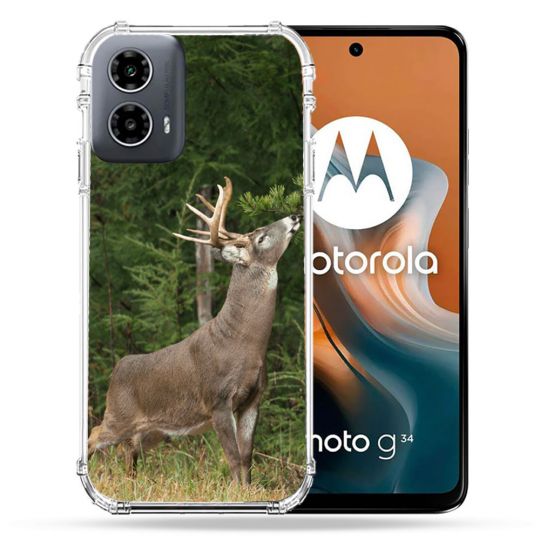 Coque Renforcée Pour Motorola G34 5G Chasse Cerf