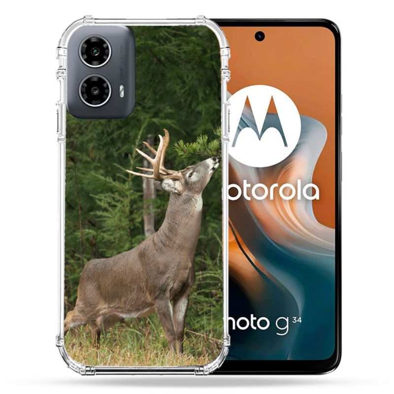 Coque Renforcée Pour Motorola G34 5G Chasse Cerf