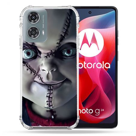 Coque Renforcée Pour Motorola G24 4G Horreur Chucky Cicatrice