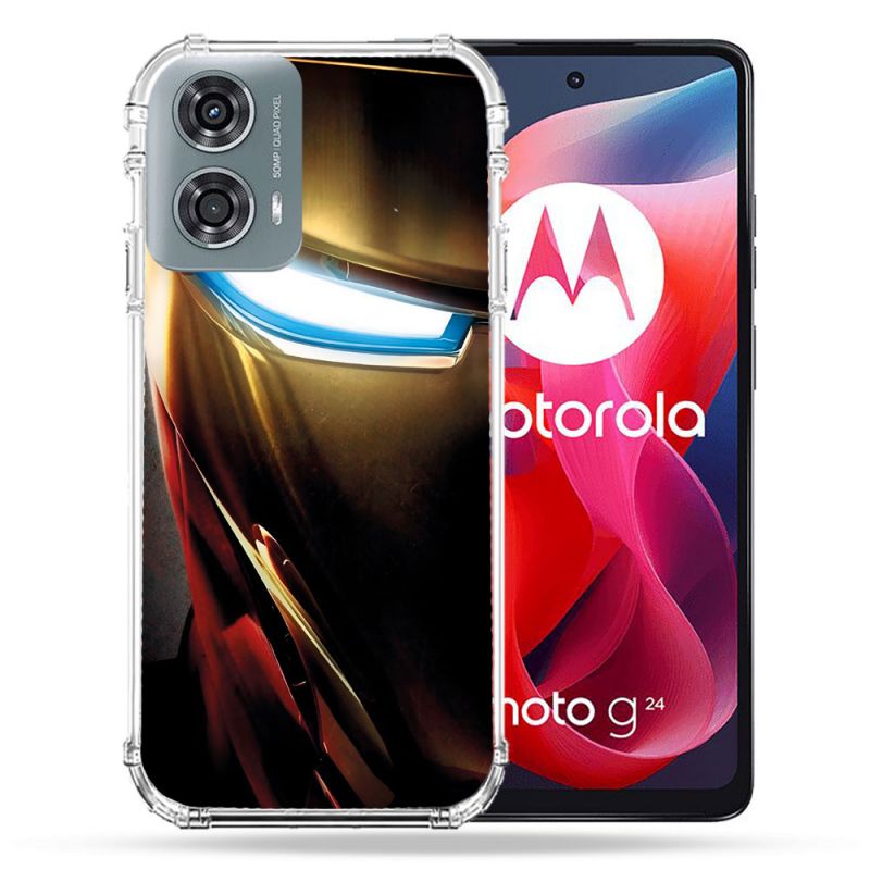 Coque Renforcée Pour Motorola G24 4G Iron Man Casque