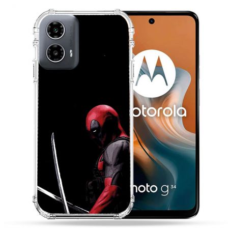 Coque Renforcée Pour Motorola G34 5G Deadpool Epee