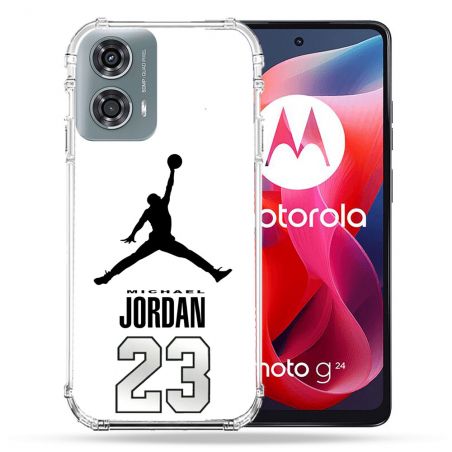 Coque Renforcée Pour Motorola G24 4G Jordan 23 Blanc