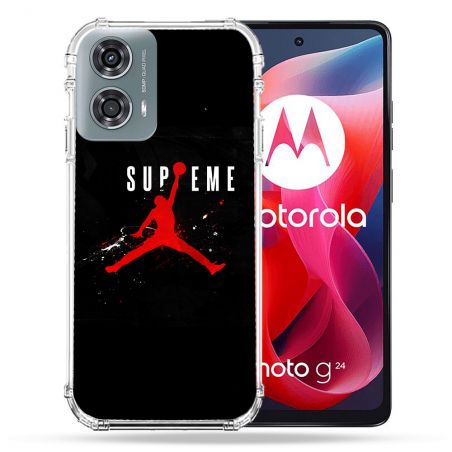 Coque Renforcée Pour Motorola G24 4G Jordan Supreme Noir