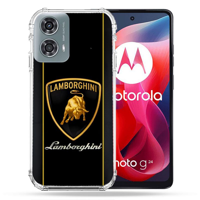Coque Renforcée Pour Motorola G24 4G Lamborghini Carbone
