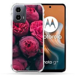 Coque Renforcée Pour Motorola G34 5G Fleur Pivoine