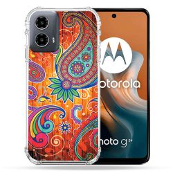 Coque Renforcée Pour Motorola G34 5G Fleur Psychedelic