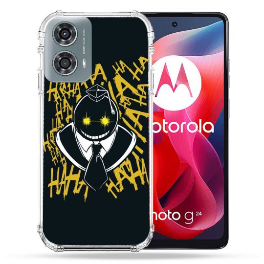Coque Renforcée Pour Motorola G24 4G Manga Assassination Classroom Kuro Noir