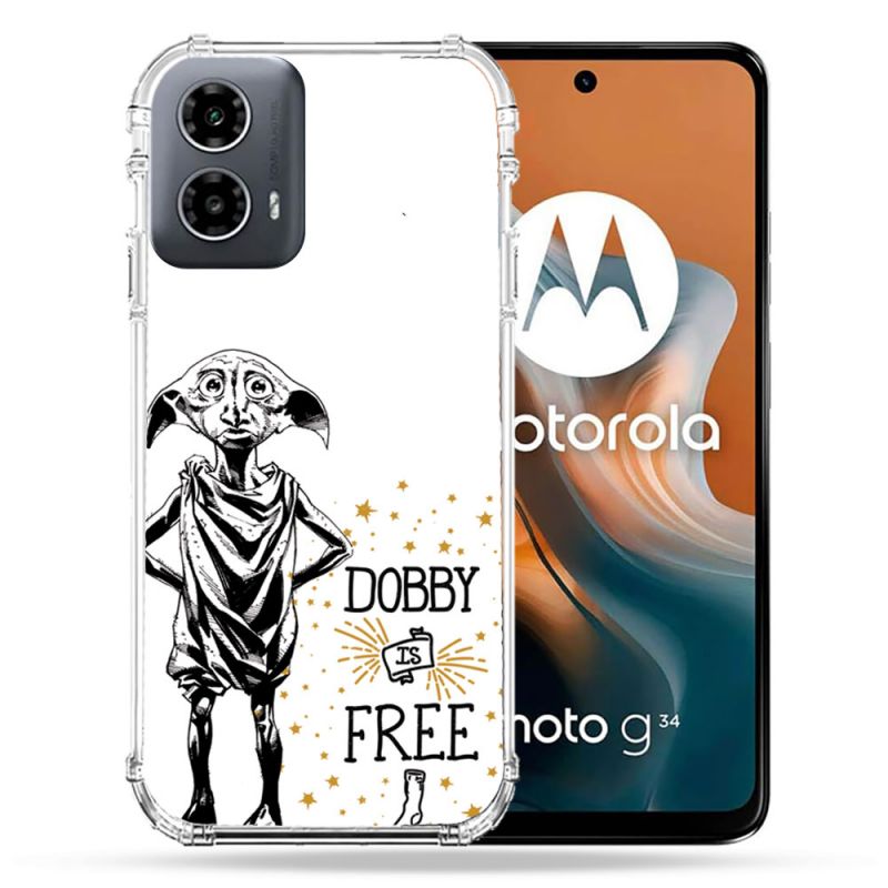 Coque Renforcée Pour Motorola G34 5G Harry Potter Dobby Free Blanc