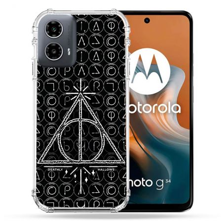 Coque Renforcée Pour Motorola G34 5G Harry Potter Hollows Triangle Noir