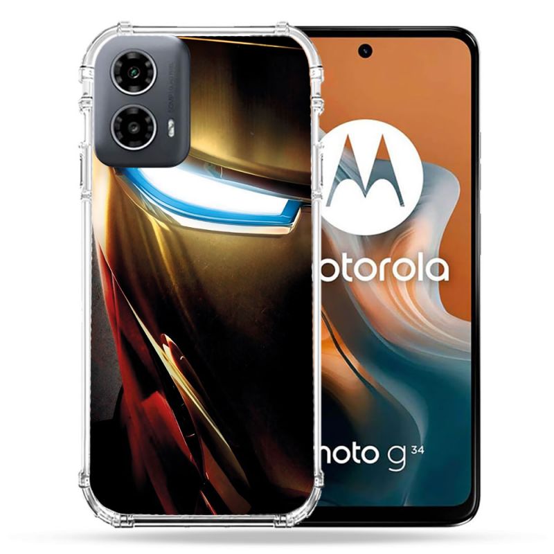 Coque Renforcée Pour Motorola G34 5G Iron Man Casque