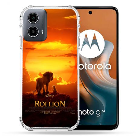 Coque Renforcée Pour Motorola G34 5G Le Roi Lion Affiche