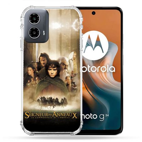 Coque Renforcée Pour Motorola G34 5G Le seigneur Des Anneaux Affiche