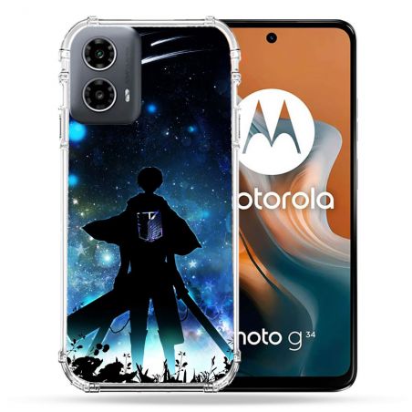 Coque Renforcée Pour Motorola G34 5G Manga Attaque Titans Levi