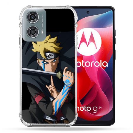 Coque Renforcée Pour Motorola G24 4G Manga Boruto Tatouage