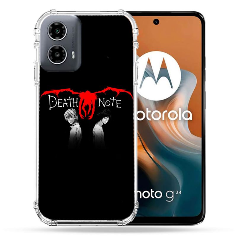 Coque Renforcée Pour Motorola G34 5G Manga Death Note Noir