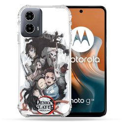 Coque Renforcée Pour Motorola G34 5G Manga Demon Slayer Blanc