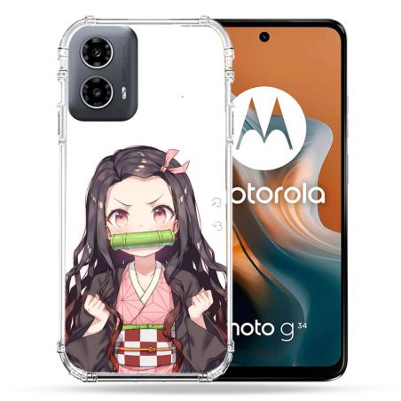 Coque Renforcée Pour Motorola G34 5G Manga Demon Slayer Nezuko