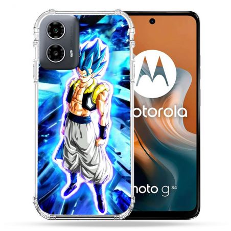 Coque Renforcée Pour Motorola G34 5G Manga Dragon Ball Gogeta Lumiere
